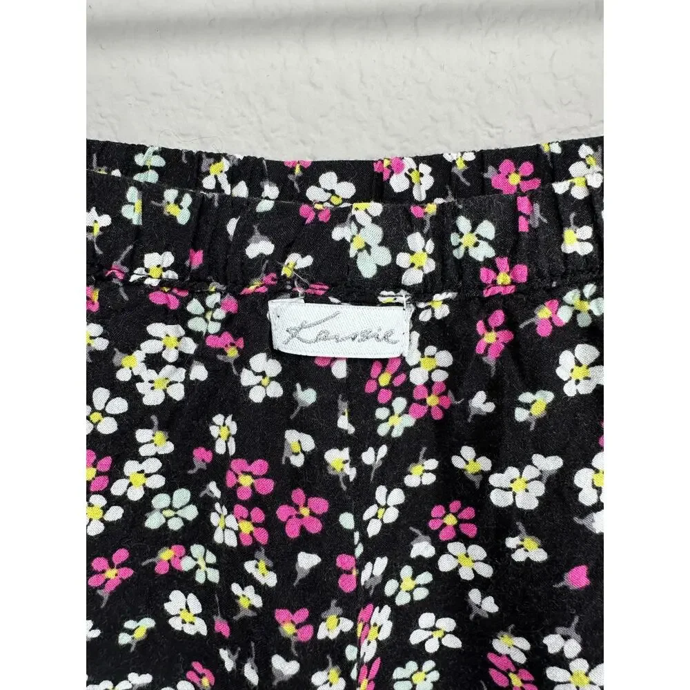 KENSIE Lace Floral Bow Pintucked Lounge Sleep Shorts Women’s Size XS